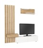 Σύνθεση τηλεόρασης χρώμα λευκό - sepet oak 183x31,3x196,9εκ.