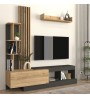 Σύνθεση τηλεόρασης χρώμα ανθρακί - sepet oak 180x40x193,8εκ.