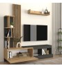 Σύνθεση τηλεόρασης χρώμα ανθρακί - sepet oak 180x40x193,8εκ.