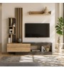 Σύνθεση τηλεόρασης χρώμα ανθρακί - sepet oak 180x40x193,8εκ.