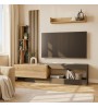 Σύνθεση τηλεόρασης χρώμα ανθρακί - sepet oak 180x40x193,8εκ.