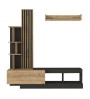 Σύνθεση τηλεόρασης χρώμα ανθρακί - sepet oak 180x40x193,8εκ.