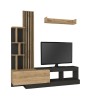 Σύνθεση τηλεόρασης χρώμα ανθρακί - sepet oak 180x40x193,8εκ.