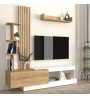 Σύνθεση τηλεόρασης χρώμα λευκό - sepet oak 180x40x193,8εκ.