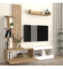 Σύνθεση τηλεόρασης χρώμα λευκό - sepet oak 180x40x193,8εκ.