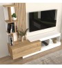 Σύνθεση τηλεόρασης χρώμα λευκό - sepet oak 180x40x193,8εκ.