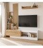 Σύνθεση τηλεόρασης χρώμα λευκό - sepet oak 180x40x193,8εκ.