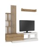 Σύνθεση τηλεόρασης χρώμα λευκό - sepet oak 180x40x193,8εκ.