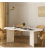 Τραπέζι χρώμα λευκό εφέ μαρμάρου 200x90x74εκ.