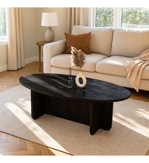 Τραπεζάκι σαλονιού χρώμα sencron black 120x60x39,8εκ.
