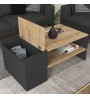 Τραπεζάκι σαλονιού χρώμα sapphire oak - ανθρακί 110x60x45εκ.