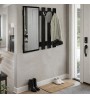 Κρεμάστρα τοίχου με καθρέπτη χρώμα sencron black 90x4x90εκ.