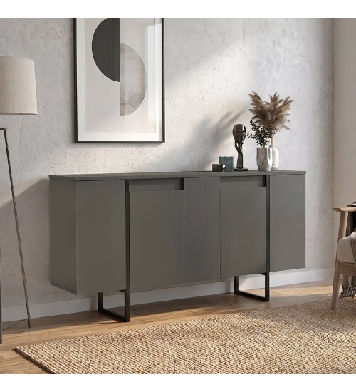 Μπουφές χρώμα ανθρακί 160x35,2x80εκ.
