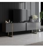 Έπιπλο τηλεόρασης χρώμα ανθρακί - χρυσό 180x30x50εκ.