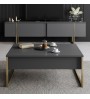 Έπιπλο τηλεόρασης χρώμα ανθρακί - χρυσό 180x30x50εκ.