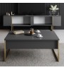 Έπιπλο τηλεόρασης χρώμα ανθρακί - χρυσό 180x30x50εκ.