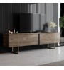 Έπιπλο τηλεόρασης χρώμα Καρυδί - Χρυσό 180x30x50εκ.