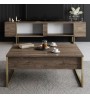 Έπιπλο τηλεόρασης χρώμα Καρυδί - Χρυσό 180x30x50εκ.