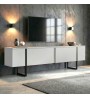 Έπιπλο τηλεόρασης χρώμα λευκό - μαύρο 180x30x50εκ.