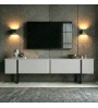 Έπιπλο τηλεόρασης χρώμα λευκό - μαύρο 180x30x50εκ.