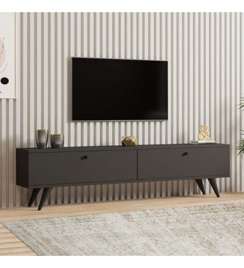 Έπιπλο τηλεόρασης χρώμα ανθρακί 160x25x35εκ.