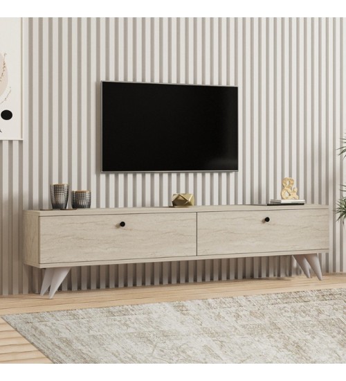 Έπιπλο τηλεόρασης χρώμα travertine 160x25x35εκ.