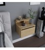 Κομοδίνο επιτοίχιο χρώμα φυσικό οξιάς 39,8x31,9x35εκ.