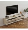 Έπιπλο τηλεόρασης επιτοίχιο χρώμα travertine 140x29,6x30εκ.
