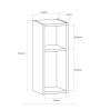 Κομοδίνο επιτοίχιο χρώμα ανθρακί 23,2x22x59,6εκ.