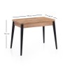 Τραπέζι επεκτεινόμενο χρώμα atlantic pine - μαύρο 100x60(120x100)x79,5εκ.