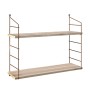 Ραφιέρα τοίχου χρώμα sacramento oak - καφέ μέταλλο 72x20x58εκ.
