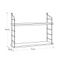 Ραφιέρα τοίχου χρώμα sacramento oak - καφέ μέταλλο 72x20x58εκ.