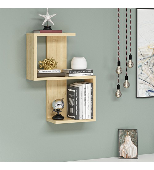 Ραφιέρα τοίχου χρώμα sapphire oak 45x16,4x60εκ.