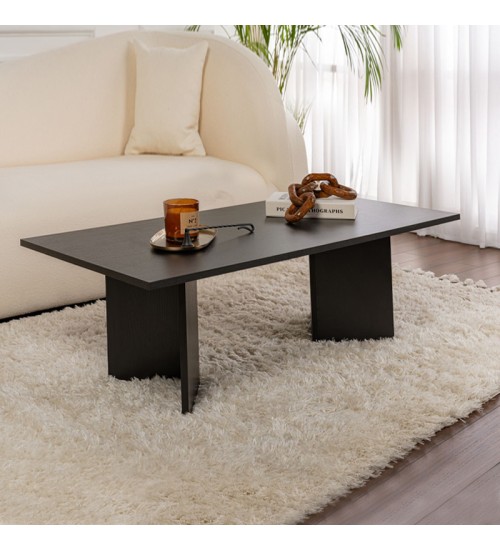 Τραπεζάκι σαλονιού χρώμα black wood 119x60x40εκ.