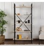 Βιβλιοθήκη χρώμα travertine - μαύρο 90x33,5x180εκ.