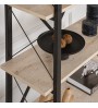 Βιβλιοθήκη χρώμα travertine - μαύρο 90x33,5x180εκ.
