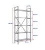 Βιβλιοθήκη χρώμα travertine - μαύρο 90x33,5x180εκ.