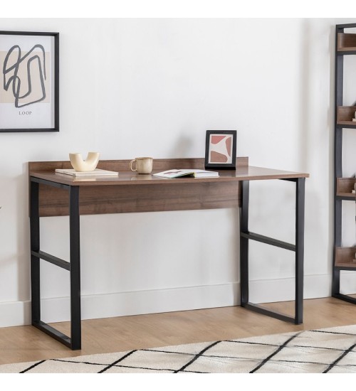 Γραφείο εργασίας χρώμα καρυδί - μαύρο 120x60x78,8εκ.