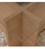 Τραπεζάκι σαλονιού γυάλινο χρώμα honey oak 105x65x40εκ.