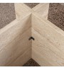 Τραπεζάκι σαλονιού γυάλινο χρώμα travertine 105x65x40εκ.