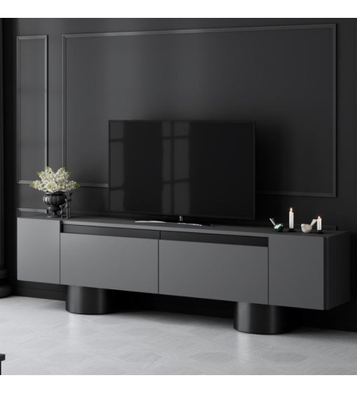 Έπιπλο τηλεόρασης χρώμα ανθρακί 180x30x50εκ.