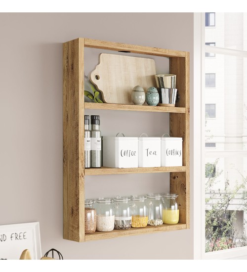 Ραφιέρα τοίχου χρώμα atlantic pine 43,2x9x60εκ.
