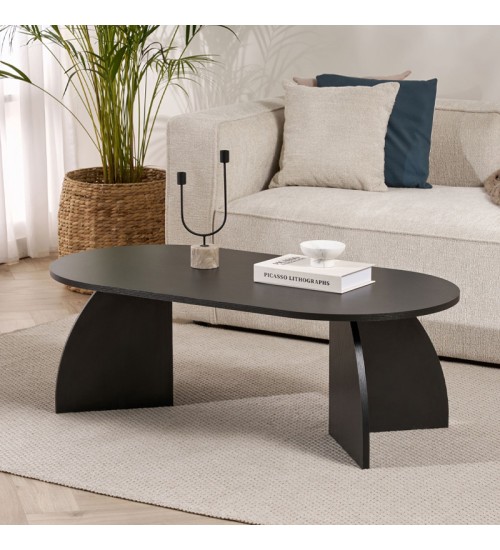 Τραπεζάκι σαλονιού χρώμα black wood 120x60x40εκ.