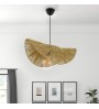 Φωτιστικό οροφής γιούτα μονόφωτο χρώμα camel 51x36x55εκ.