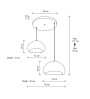Φωτιστικό οροφής fiberglass δίφωτο χρώμα λευκό Ø70x115εκ.