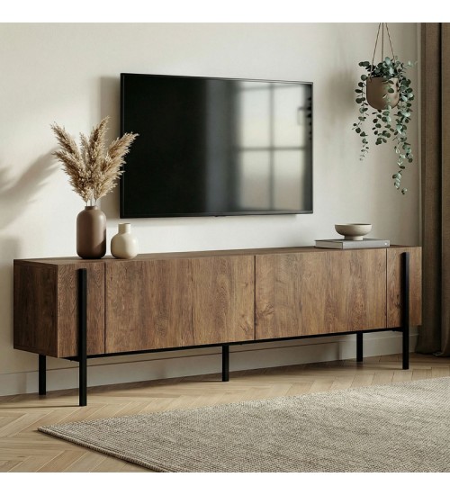 Έπιπλο τηλεόρασης χρώμα καρυδί 180x30x45,5εκ.