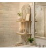Ραφιέρα τοίχου χρώμα λευκό - oak 26x13x70εκ.