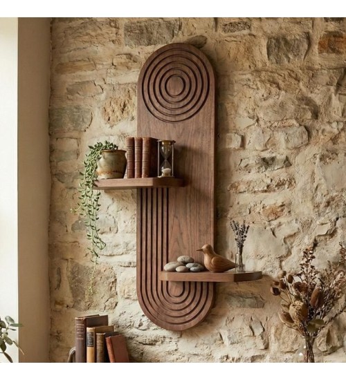 Ραφιέρα τοίχου χρώμα wenge 46x13x70εκ.