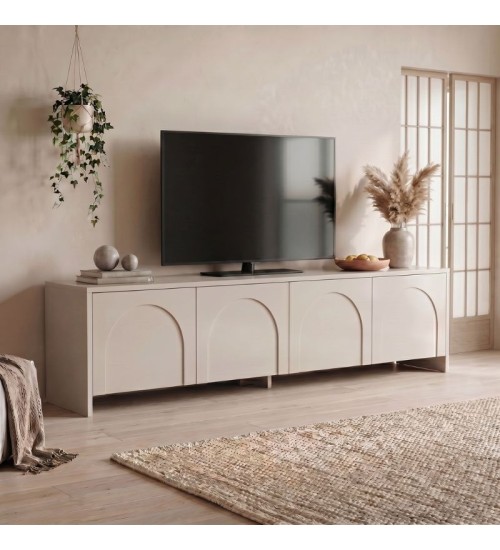 Έπιπλο τηλεόρασης χρώμα κρεμ 180x32x45εκ.