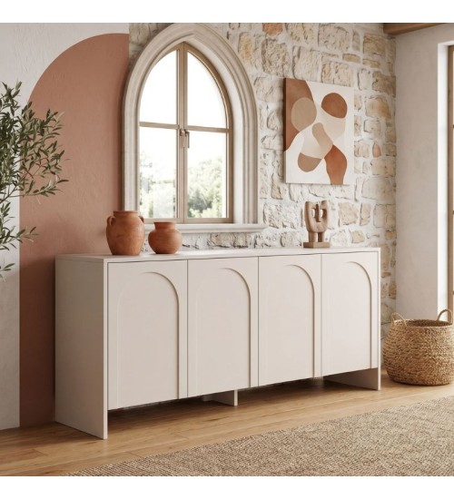 Μπουφές χρώμα κρεμ 180x45x80εκ.